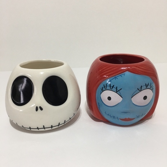 Disney The Nightmare Before Christmas Jack Skeleton & Sally Ceramic Mugs Coffee - Picture 1 of 5